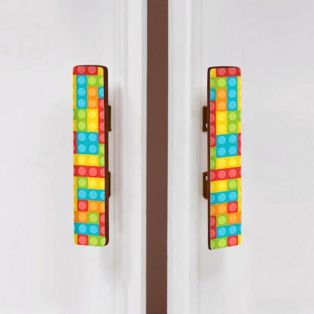 Handcrafted Acacia Wood Lego Cupboard Handles Set